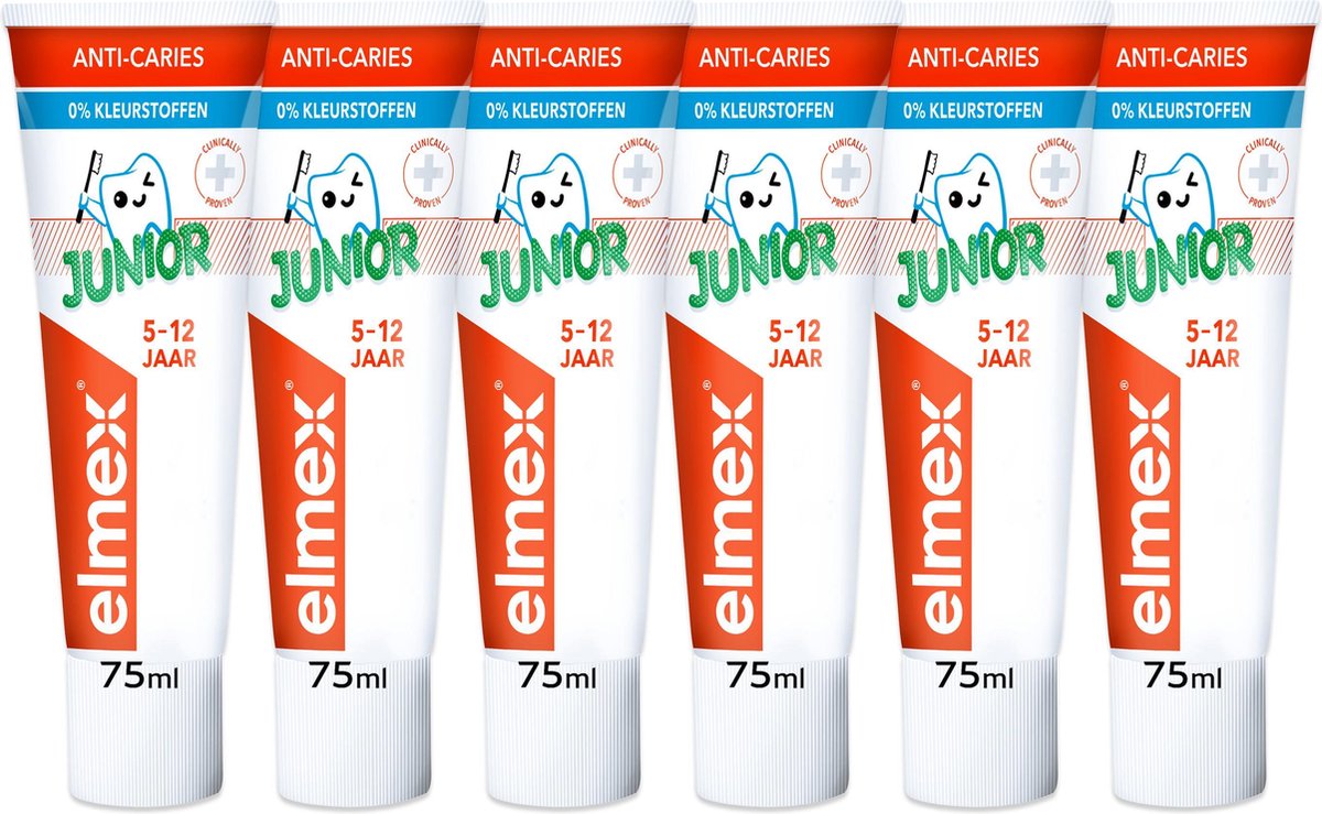 6x Elmex Junior (5-12 Jaar) Gel-Tandpasta 75 ml