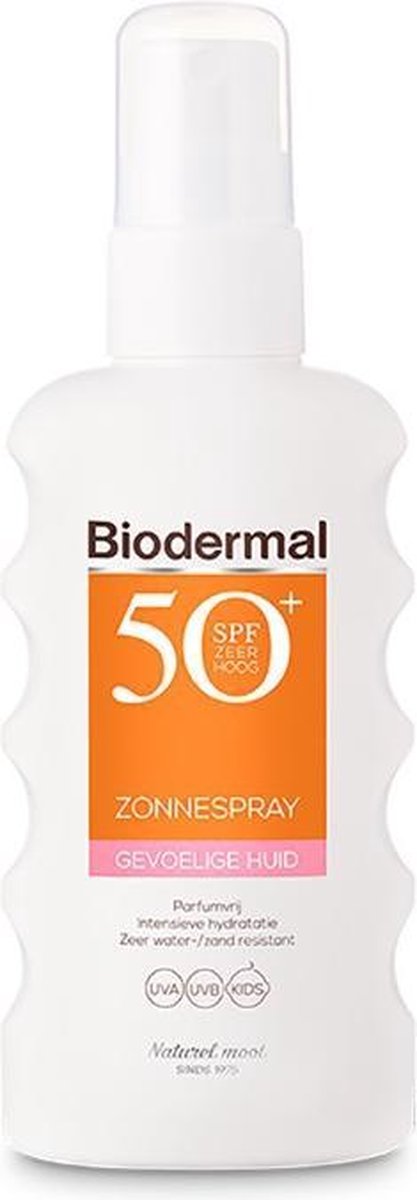 Biodermal Zonnebrand spray voor de gevoelige huid SPF 50+ - 175ml - Zonnespray - ook geschikt voor kinderen